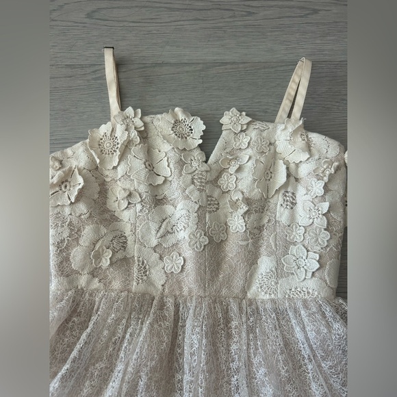 Alice+Olivia Deborah Bustier Floral Applique Mini Dress Size 0 - Picture 3 of 6